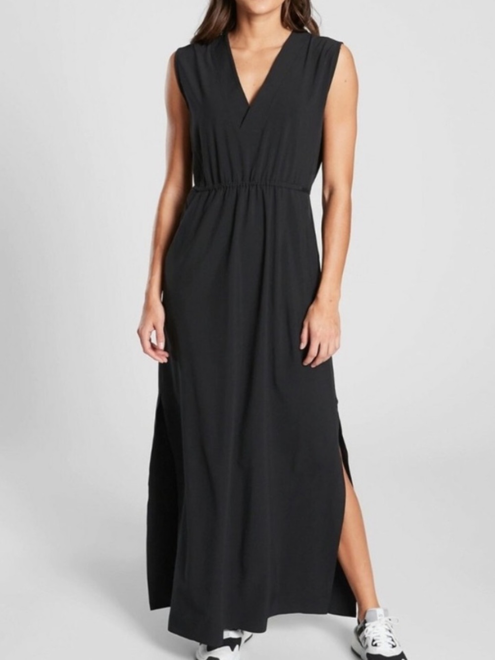 Athleta Marlow Maxi Dress Black Lightweight Material Large